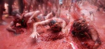 A tomatazo limpio en la Feria del Tomate